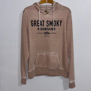 Great Smoky Mountains Hoodie XXL Tan Pullover Super Soft Graphic Sweatshirt NWT